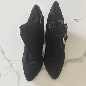 Forever 21 Black Ankle Booties with Buckle